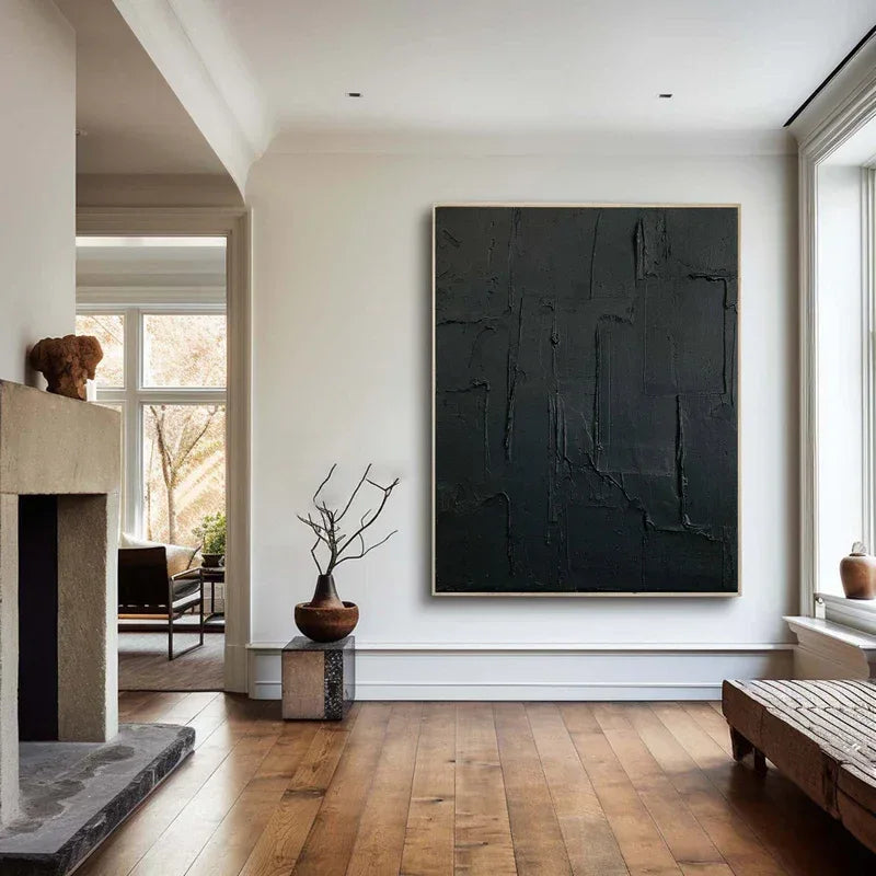 Depth in Shadows - Vertical Three-Dimensional Texture Minimalist Abstract Wall Art