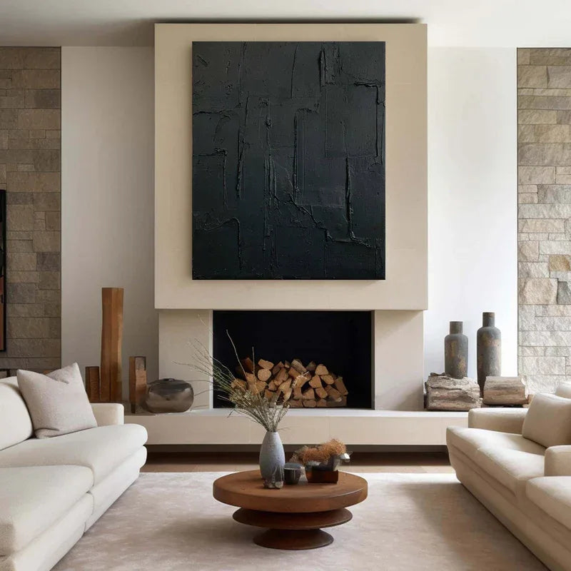 Depth in Shadows - Vertical Three-Dimensional Texture Minimalist Abstract Wall Art