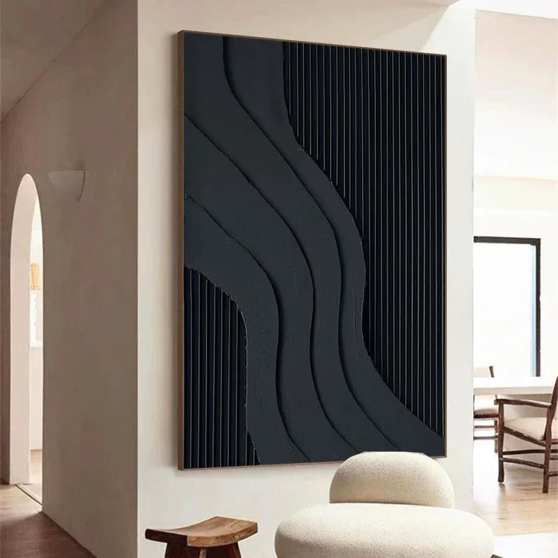 Curved Geometry - Modern Minimalist Flowing Curved Texture Geometric Wall Art