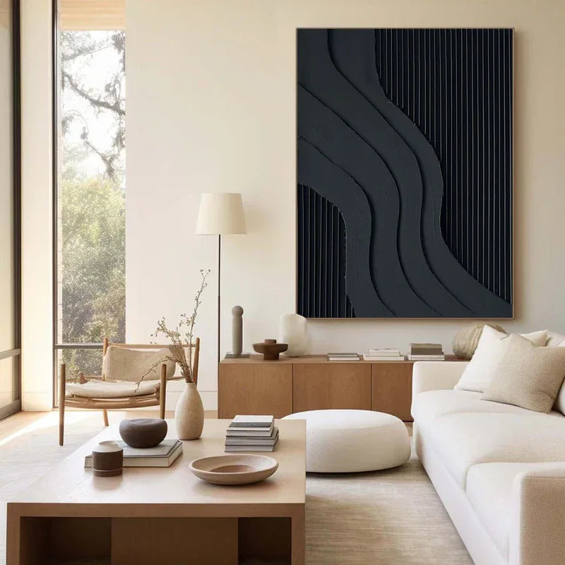 Curved Geometry - Modern Minimalist Flowing Curved Texture Geometric Wall Art