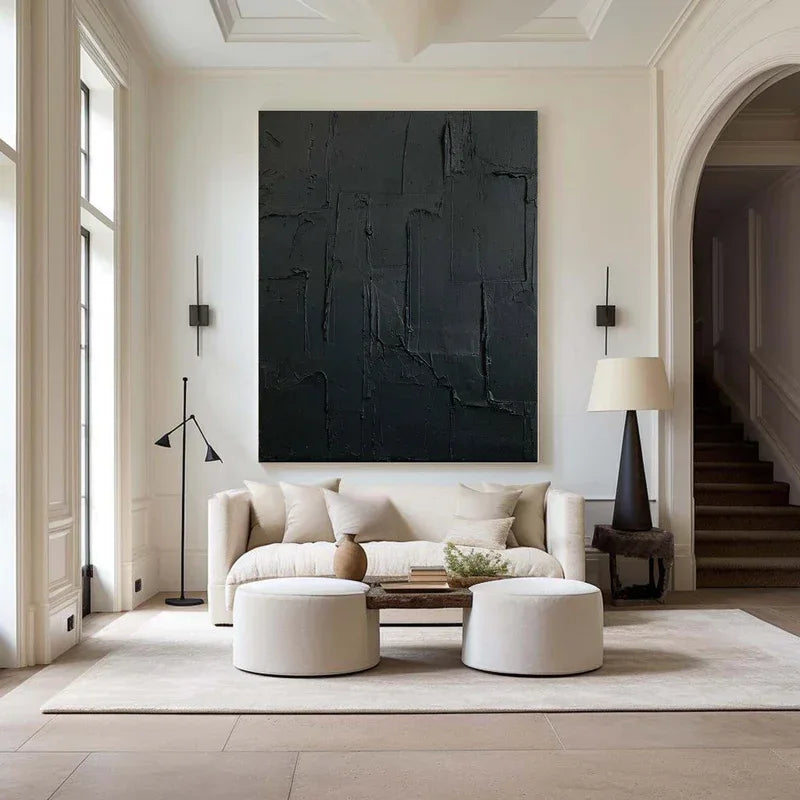 Depth in Shadows - Vertical Three-Dimensional Texture Minimalist Abstract Wall Art