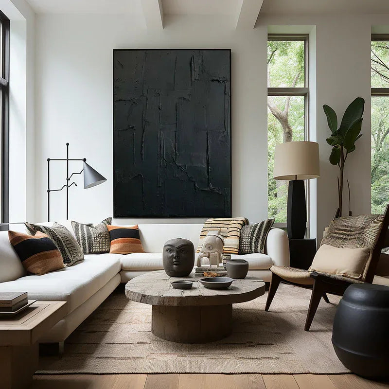 Depth in Shadows - Vertical Three-Dimensional Texture Minimalist Abstract Wall Art