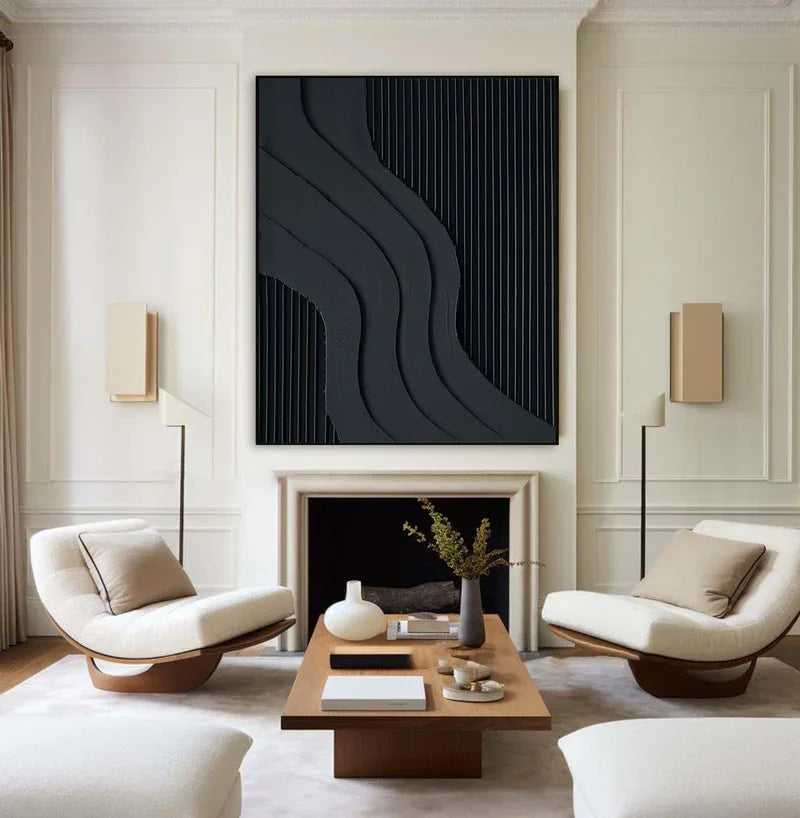 Curved Geometry - Modern Minimalist Flowing Curved Texture Geometric Wall Art