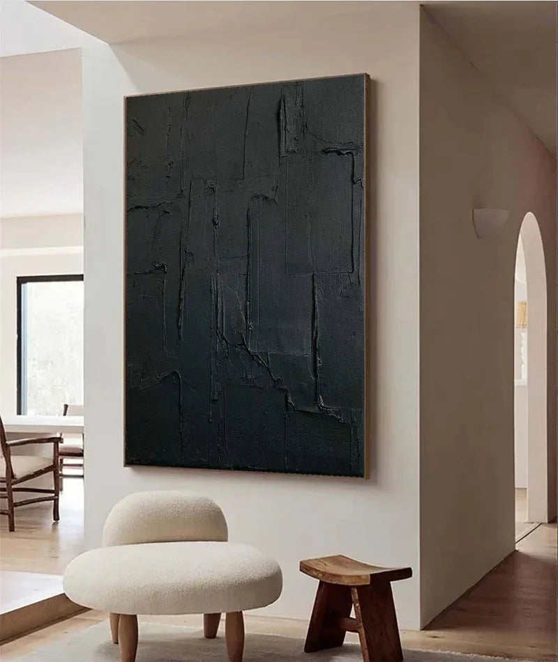 Depth in Shadows - Vertical Three-Dimensional Texture Minimalist Abstract Wall Art