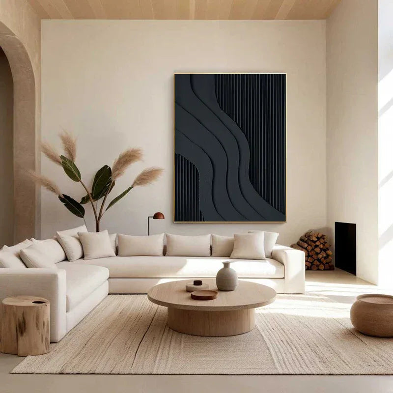 Curved Geometry - Modern Minimalist Flowing Curved Texture Geometric Wall Art