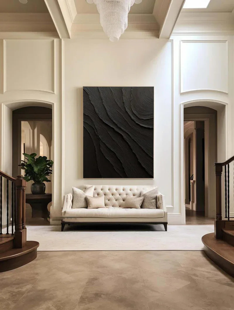 Ripple Harmony - Modern Home Decoration Minimalist Crack Texture Wall Art