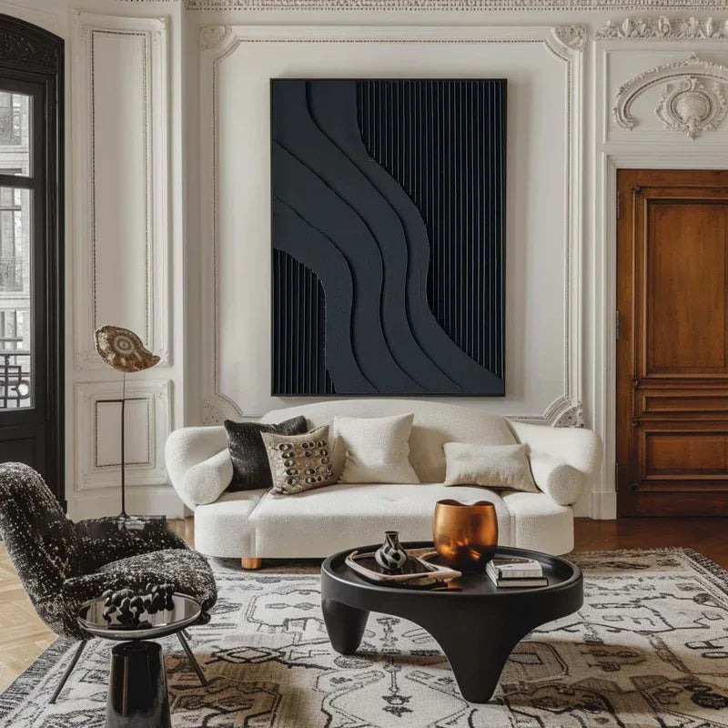 Curved Geometry - Modern Minimalist Flowing Curved Texture Geometric Wall Art