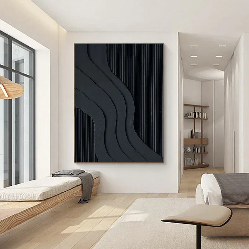 Curved Geometry - Modern Minimalist Flowing Curved Texture Geometric Wall Art