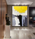 Golden Cascade Abstract Art-Modern Abstract Color Collision Texture Wall Art