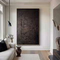 Echoes of Shadow - Modern Abstract Cracked Texture Wabi-Sabi Style Wall Art