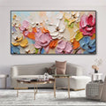 Blooming Symphony - Hand-Painted Textured Floral Oil Painting#AB14103