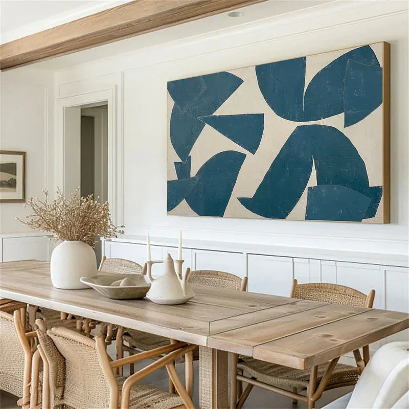 Blue Fold Rhythm-Modern Minimalist Abstract Geometric Wall Art
