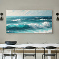 Azure Symphony -Modern minimalist three-dimensional wave texture oil painting wall art