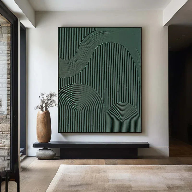 Rhythmic Geometry - Modern Minimalist Abstract Geometric Wave Wall Art