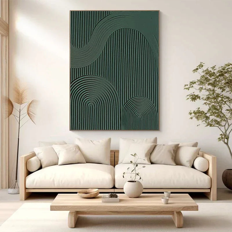Rhythmic Geometry - Modern Minimalist Abstract Geometric Wave Wall Art