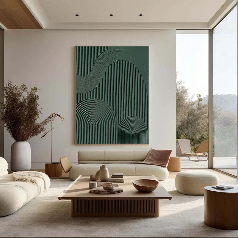 Rhythmic Geometry - Modern Minimalist Abstract Geometric Wave Wall Art