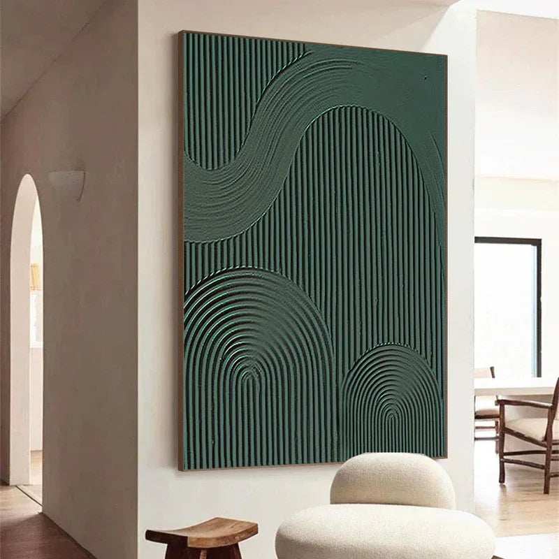 Rhythmic Geometry - Modern Minimalist Abstract Geometric Wave Wall Art