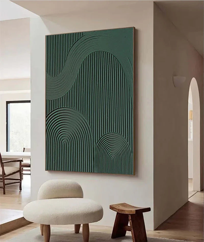 Rhythmic Geometry - Modern Minimalist Abstract Geometric Wave Wall Art