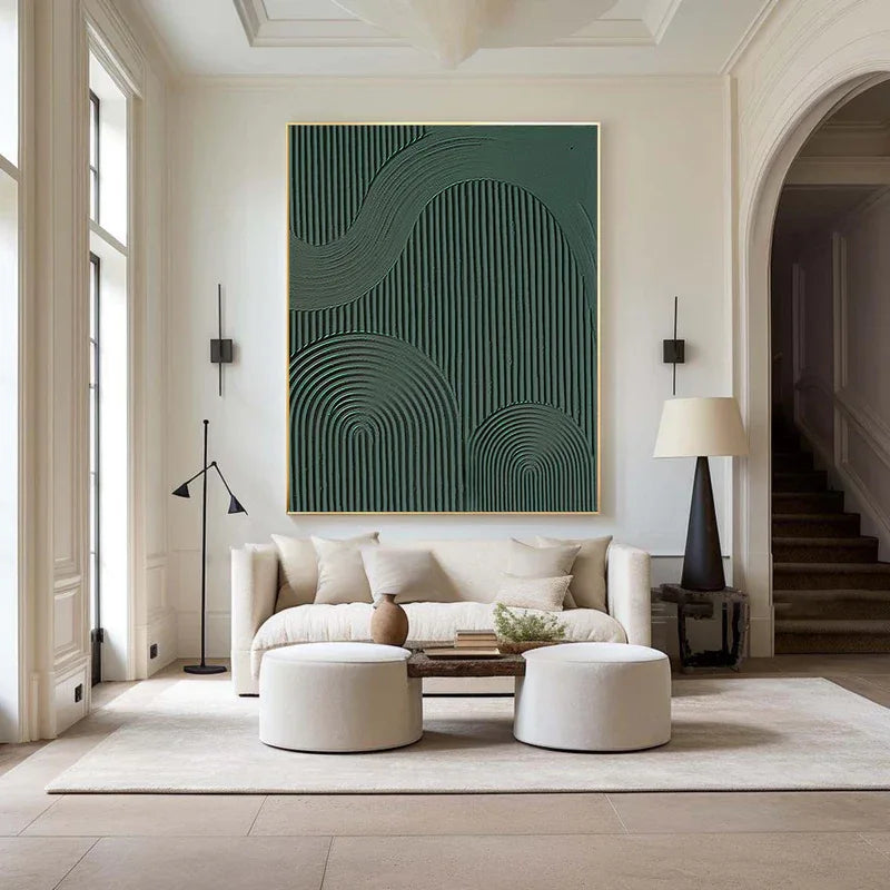 Rhythmic Geometry - Modern Minimalist Abstract Geometric Wave Wall Art