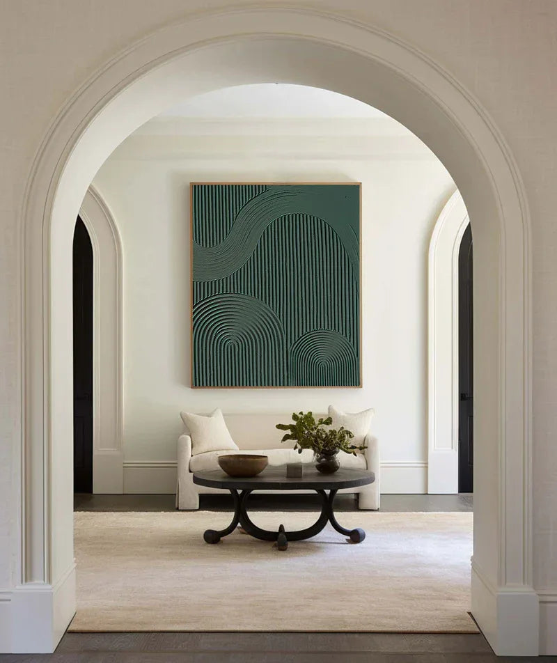Rhythmic Geometry - Modern Minimalist Abstract Geometric Wave Wall Art