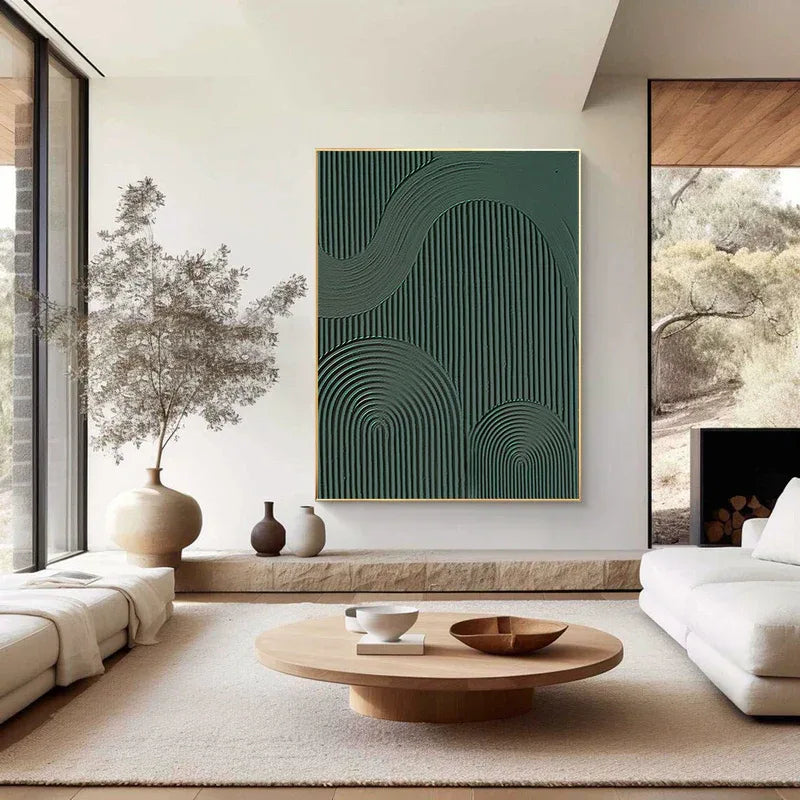 Rhythmic Geometry - Modern Minimalist Abstract Geometric Wave Wall Art