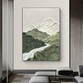 Misty Peaks-Modern Three-Dimensional Relief Texture Landscape Oil Painting Wall Art