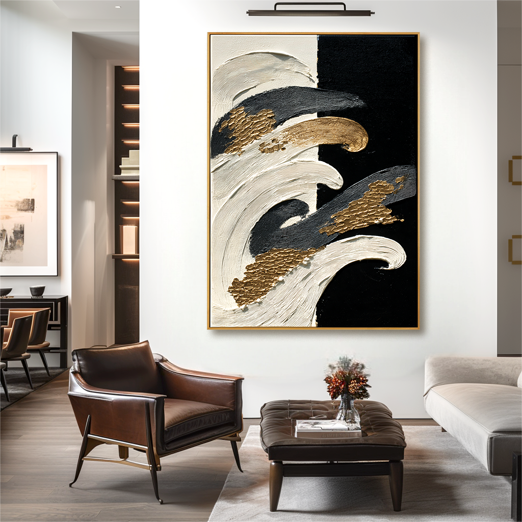 Rising Tides Large Textured Abstract Oil Painting#AB14211