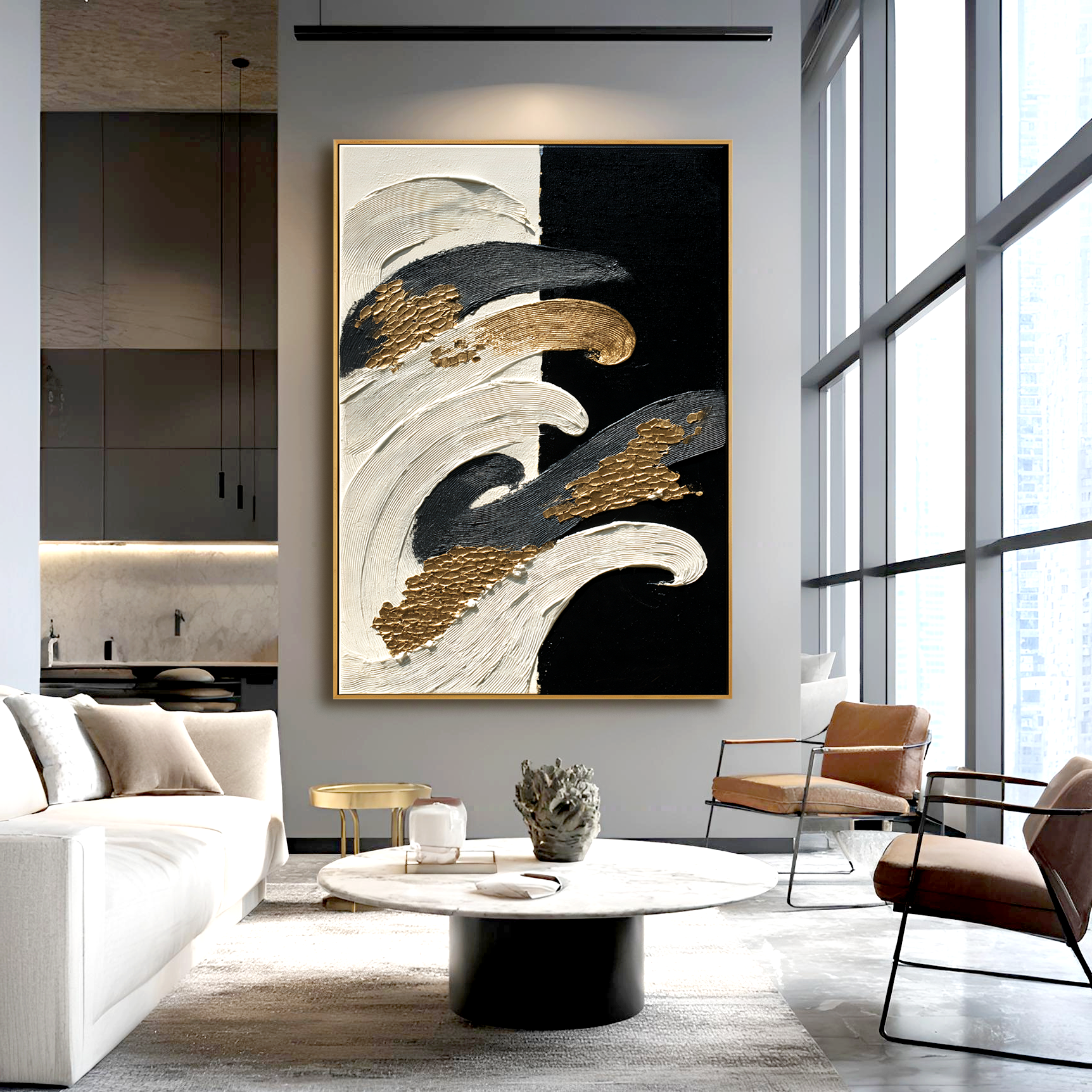 Rising Tides Large Textured Abstract Oil Painting#AB14211