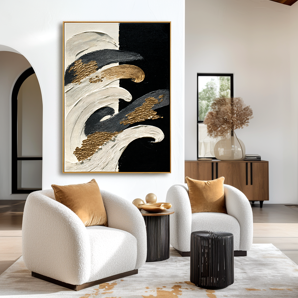 Rising Tides Large Textured Abstract Oil Painting#AB14211