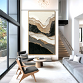 Layered Horizon Large Textured Abstract Oil Painting#AB14212