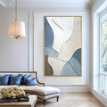 Soft Currents Large Textured Abstract Oil Painting#AB14213