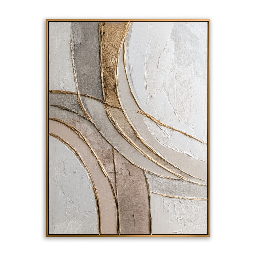 Gentle Alignment Large Textured Abstract Oil Painting#AB14215