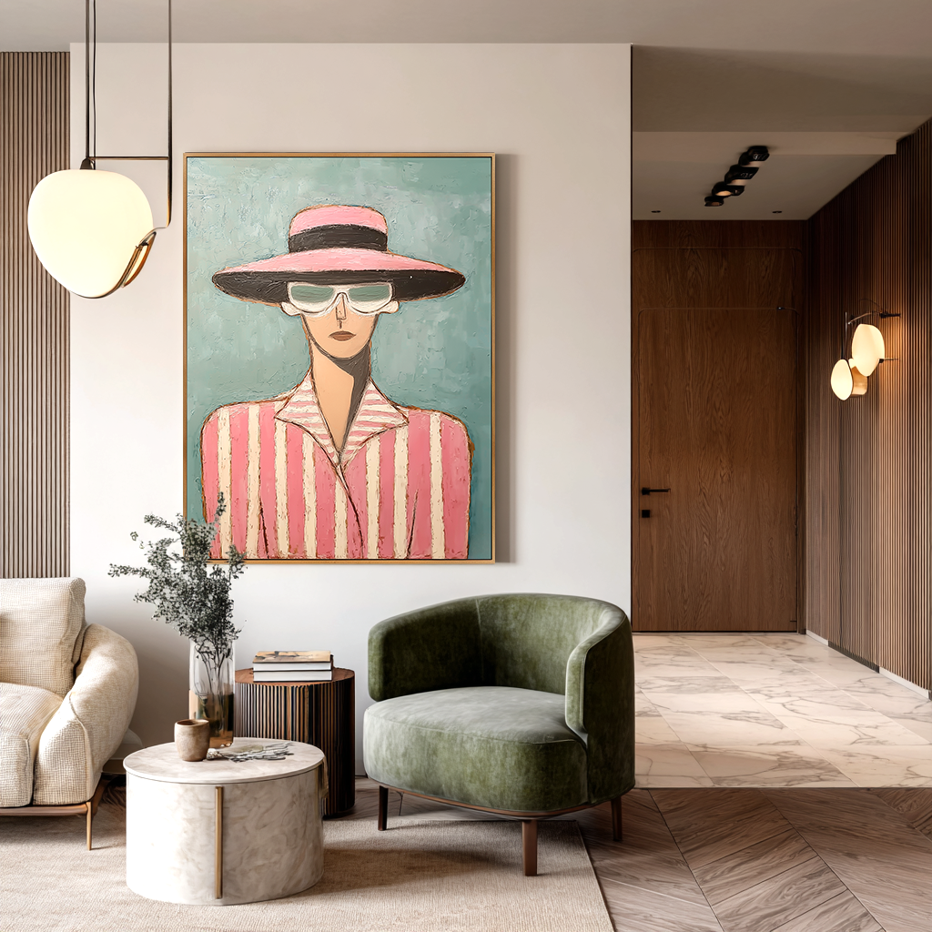 Soft Focus Muse-Modern Decorative Abstract Figure Oil Painting Wall Art#AB14163