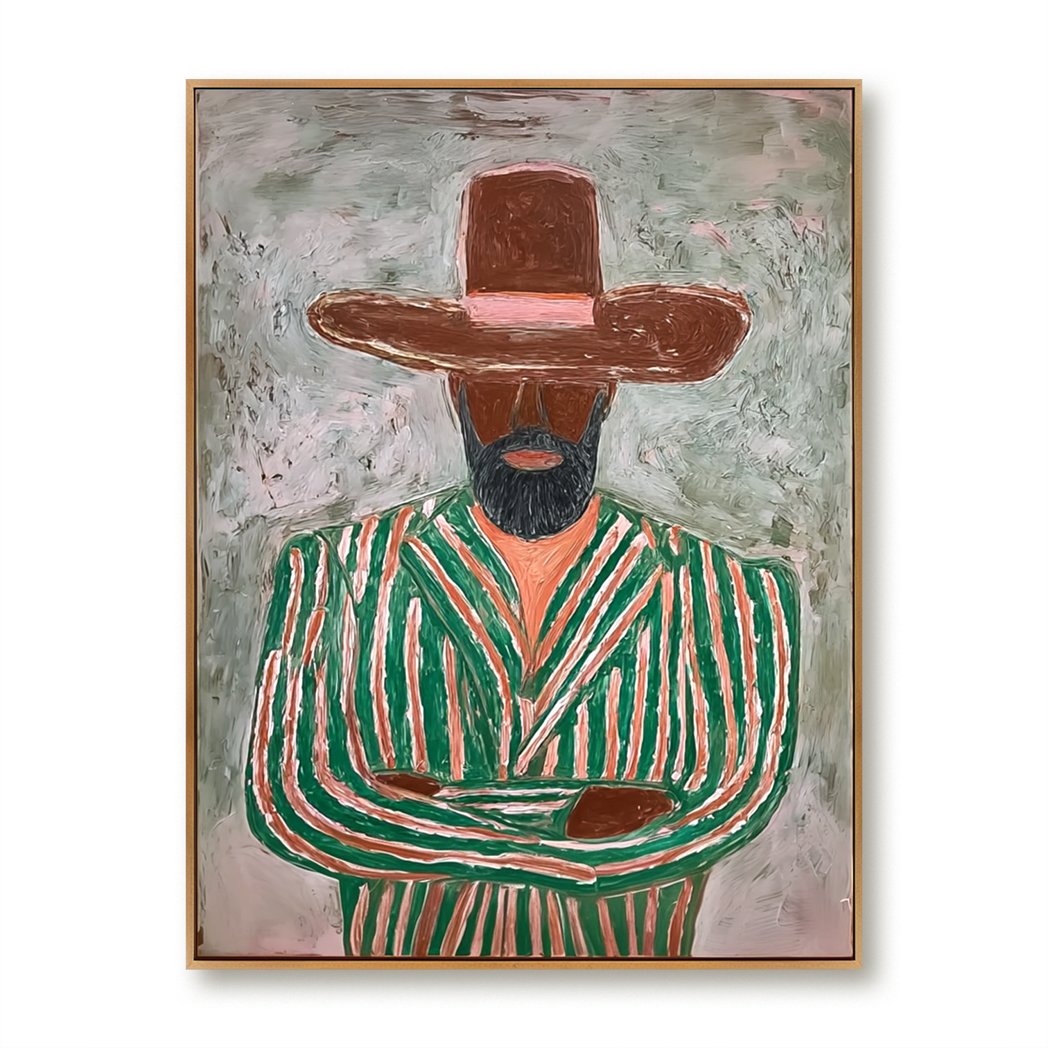 Still Authority - Home Decoration Hand-Painted Retro Abstract Character Wall Art#AB14158