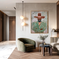 Still Authority - Home Decoration Hand-Painted Retro Abstract Character Wall Art#AB14158