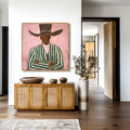 Measured Defiance - Hand-Drawn Abstract Character Line Wall Art#AB14162