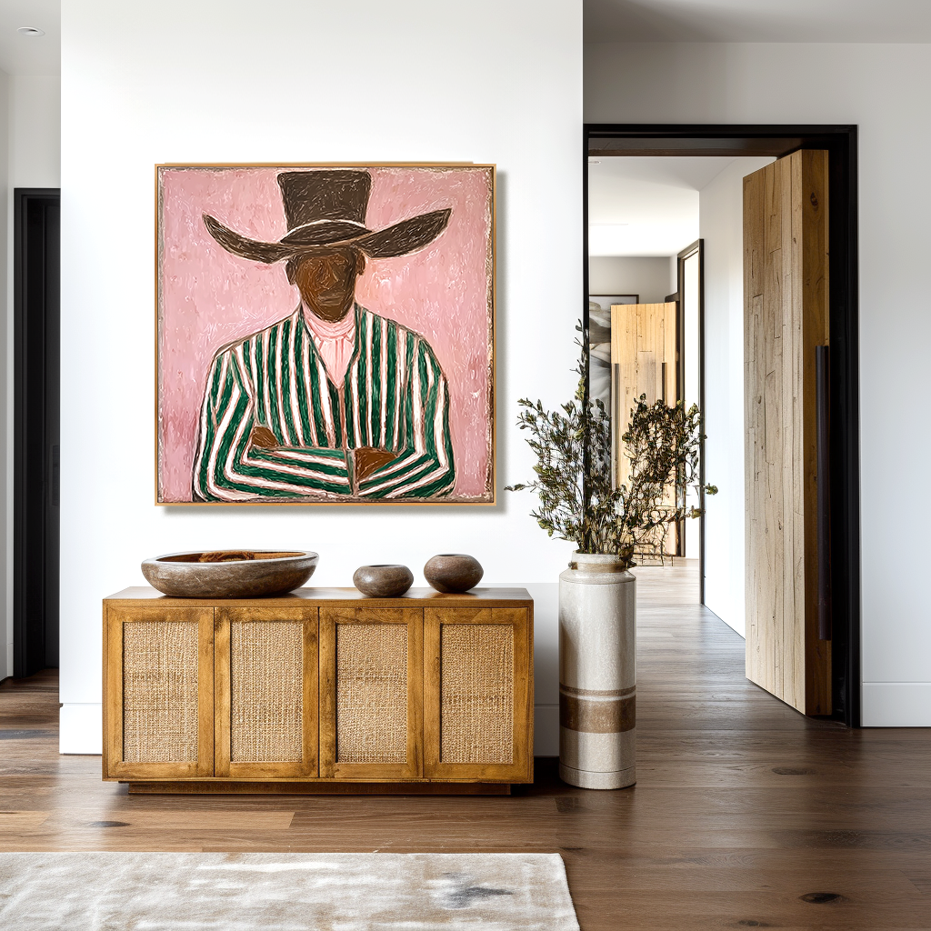 Measured Defiance - Hand-Drawn Abstract Character Line Wall Art#AB14162