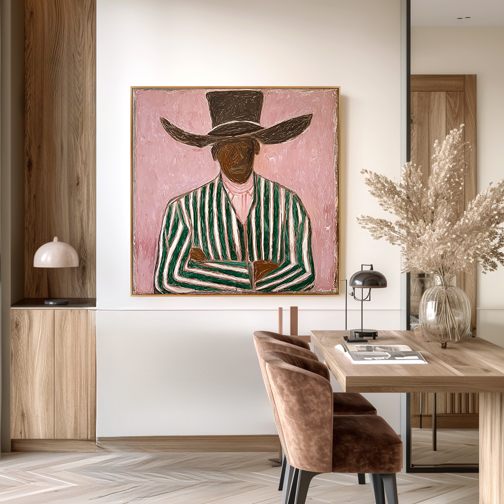Measured Defiance - Hand-Drawn Abstract Character Line Wall Art#AB14162