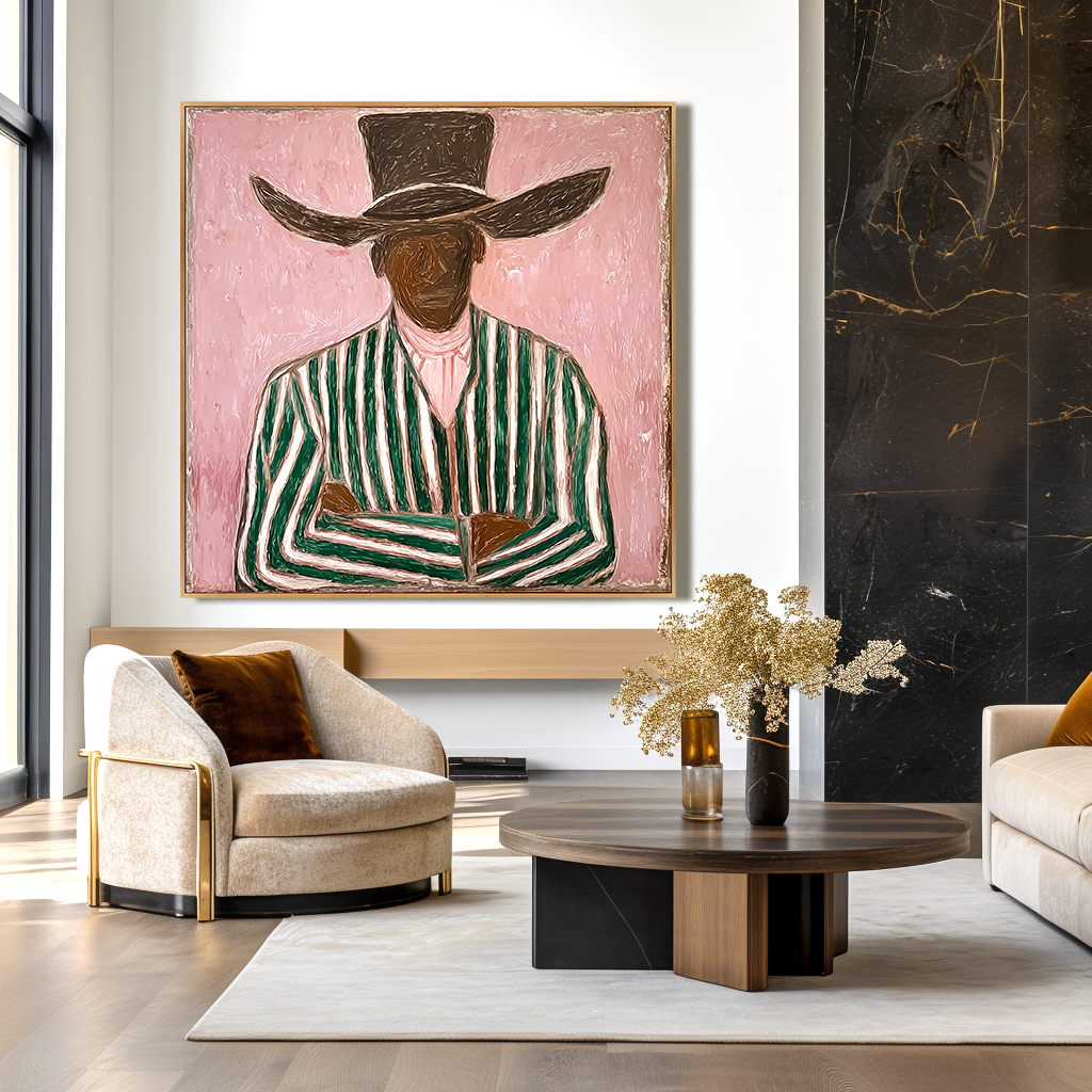 Measured Defiance - Hand-Drawn Abstract Character Line Wall Art#AB14162