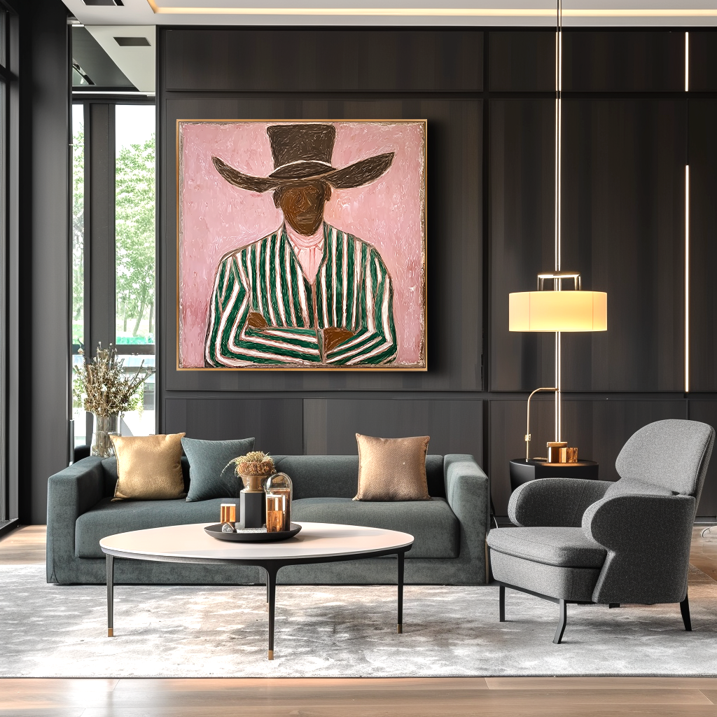 Measured Defiance - Hand-Drawn Abstract Character Line Wall Art#AB14162