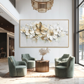 Gentle Continuum Large Hand-Painted Textured Abstract Floral Oil Painting#AB14226