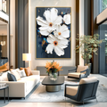 Quiet Blooming – Hand-Painted Textured Floral Oil Painting#AB14235
