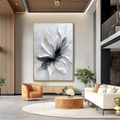 Quiet Tension – Hand-Painted Abstract Textured Floral Oil Painting#AB14241