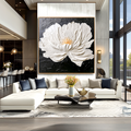 Pure Presence – Hand-Painted Textured Floral Oil Painting#AB14200