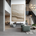 Soft Horizon Textured Abstract Canvas Wall Art#AB14255