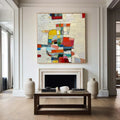 Chromatic Mosaic - Hand-Painted Colorful Abstract Textured Oil Painting#AB14088