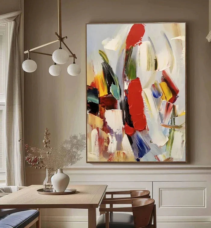 Colorful Abstract Textured Oil Painting - Modern Large Canvas Wall Art#AB14079