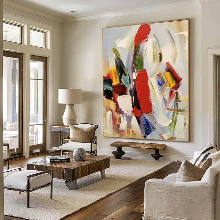 Colorful Abstract Textured Oil Painting - Modern Large Canvas Wall Art#AB14079