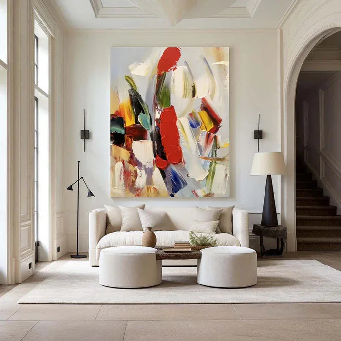 Colorful Abstract Textured Oil Painting - Modern Large Canvas Wall Art#AB14079