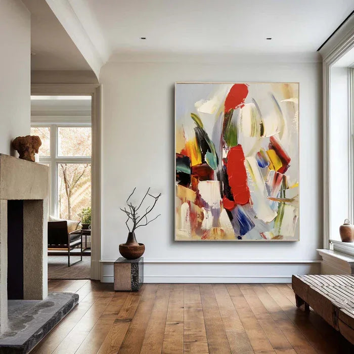 Colorful Abstract Textured Oil Painting - Modern Large Canvas Wall Art#AB14079